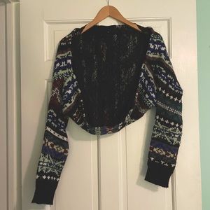 Colorful Free People shrug sweater